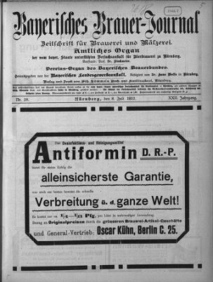 Bayerisches Brauer-Journal Montag 8. Juli 1912