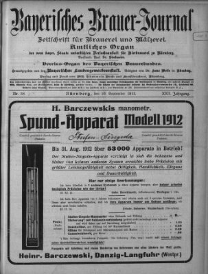 Bayerisches Brauer-Journal Montag 16. September 1912