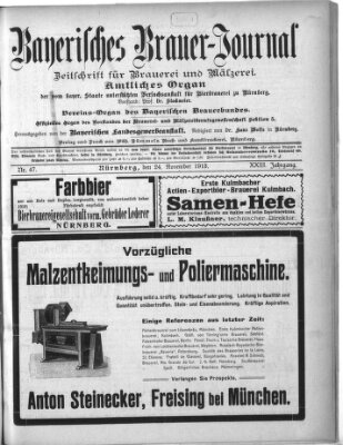 Bayerisches Brauer-Journal Montag 24. November 1913