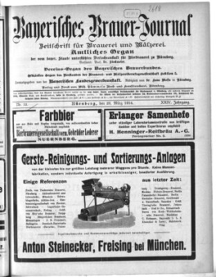 Bayerisches Brauer-Journal Montag 23. März 1914