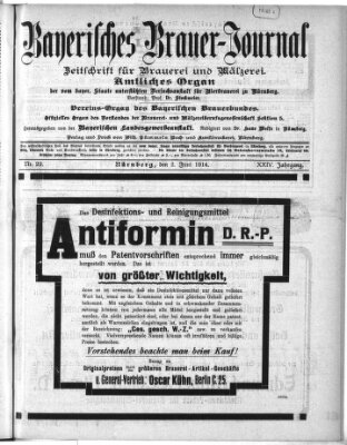Bayerisches Brauer-Journal Dienstag 2. Juni 1914