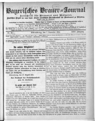 Bayerisches Brauer-Journal Montag 7. September 1914