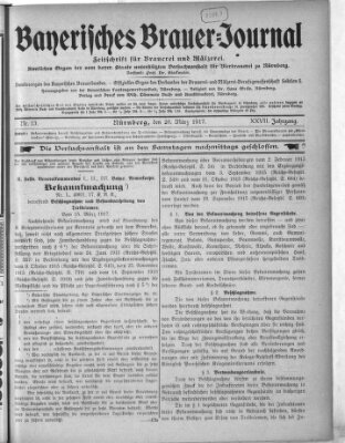 Bayerisches Brauer-Journal Montag 26. März 1917