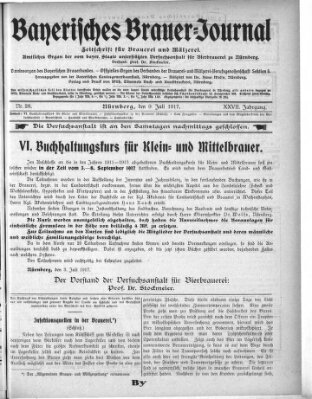 Bayerisches Brauer-Journal Montag 9. Juli 1917