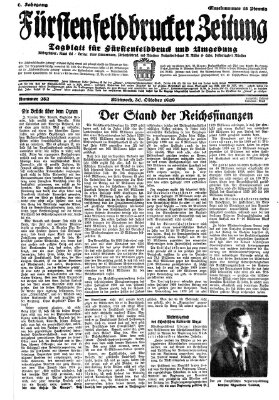 Fürstenfeldbrucker Zeitung Mittwoch 30. Oktober 1929