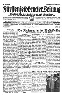 Fürstenfeldbrucker Zeitung Dienstag 12. August 1930