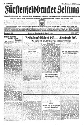 Fürstenfeldbrucker Zeitung Sonntag 2. August 1931