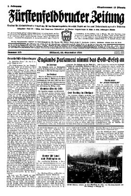 Fürstenfeldbrucker Zeitung Mittwoch 23. September 1931
