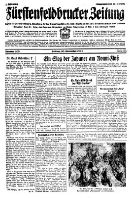 Fürstenfeldbrucker Zeitung Freitag 20. November 1931