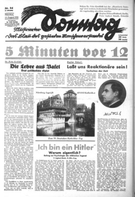 Illustrierter Sonntag (Der gerade Weg) Sonntag 23. August 1931