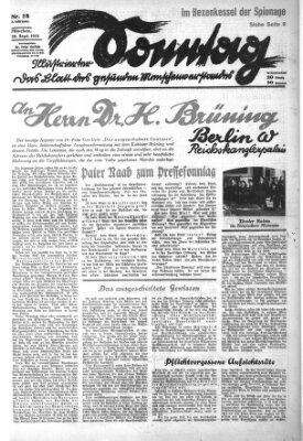 Illustrierter Sonntag (Der gerade Weg) Sonntag 20. September 1931