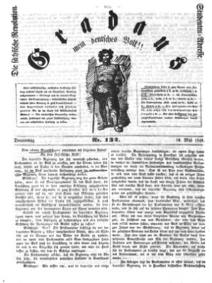 Gradaus mein deutsches Volk!! (Allerneueste Nachrichten oder Münchener Neuigkeits-Kourier) Donnerstag 10. Mai 1849