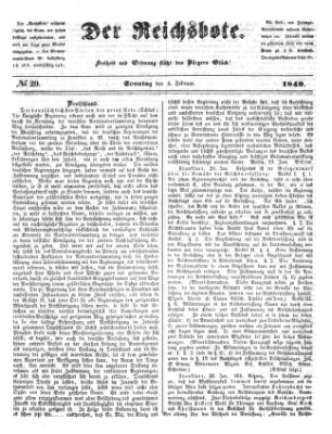 Der Reichsbote Sonntag 4. Februar 1849