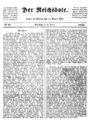 Der Reichsbote Samstag 24. Februar 1849