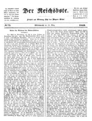 Der Reichsbote Mittwoch 28. März 1849