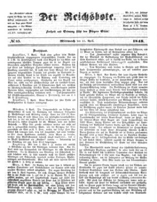 Der Reichsbote Mittwoch 11. April 1849