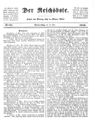 Der Reichsbote Donnerstag 10. Mai 1849