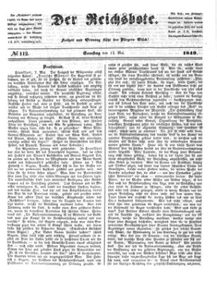 Der Reichsbote Samstag 12. Mai 1849