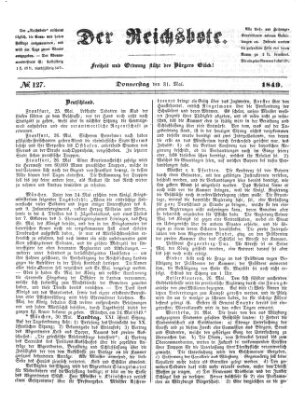 Der Reichsbote Donnerstag 31. Mai 1849