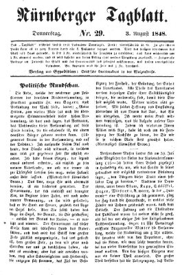 Nürnberger Tagblatt Donnerstag 3. August 1848