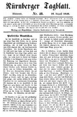 Nürnberger Tagblatt Mittwoch 16. August 1848