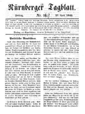 Nürnberger Tagblatt Freitag 27. April 1849