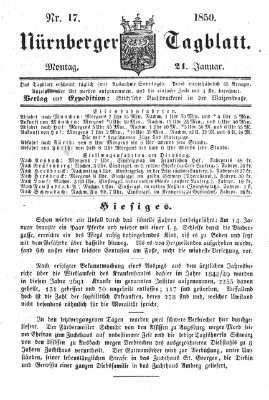 Nürnberger Tagblatt Montag 21. Januar 1850