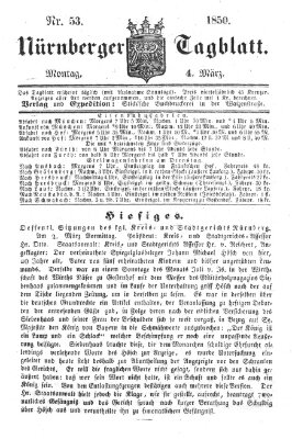 Nürnberger Tagblatt Montag 4. März 1850