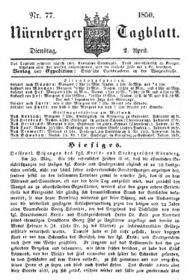 Nürnberger Tagblatt Dienstag 2. April 1850