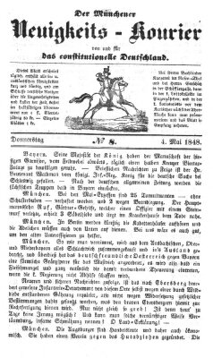 Allerneueste Nachrichten oder Münchener Neuigkeits-Kourier Donnerstag 4. Mai 1848