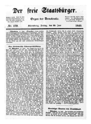 Der freie Staatsbürger Freitag 29. Juni 1849