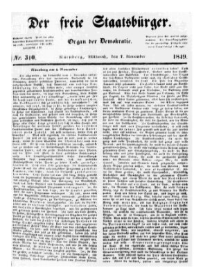 Der freie Staatsbürger Mittwoch 7. November 1849