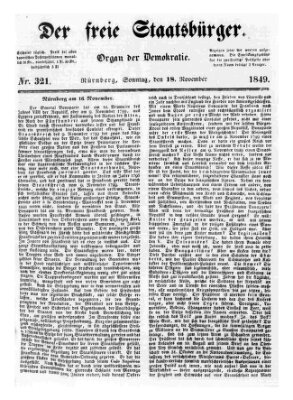 Der freie Staatsbürger Sonntag 18. November 1849