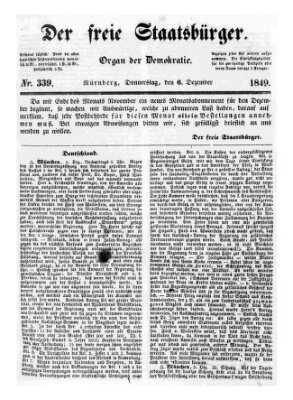 Der freie Staatsbürger Donnerstag 6. Dezember 1849