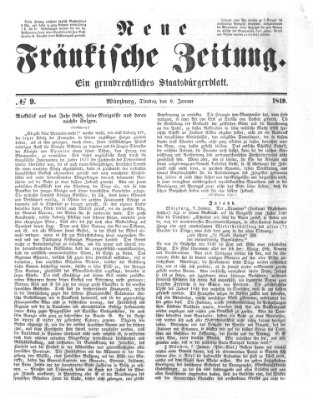 Neue Fränkische Zeitung Dienstag 9. Januar 1849