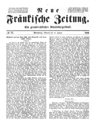 Neue Fränkische Zeitung Mittwoch 17. Januar 1849