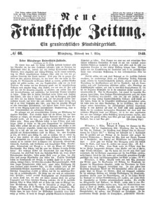 Neue Fränkische Zeitung Mittwoch 7. März 1849