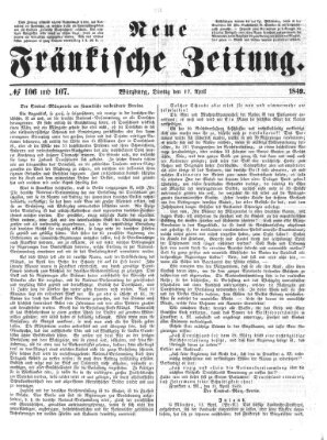 Neue Fränkische Zeitung Dienstag 17. April 1849