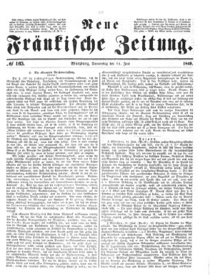 Neue Fränkische Zeitung Donnerstag 14. Juni 1849