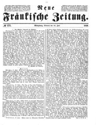 Neue Fränkische Zeitung Mittwoch 20. Juni 1849