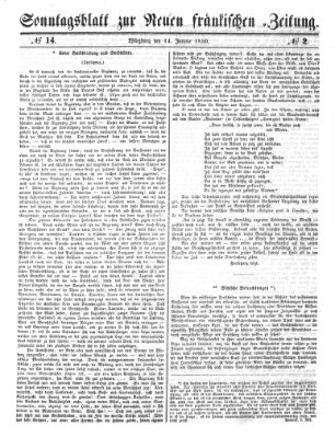 Neue Fränkische Zeitung Montag 14. Januar 1850