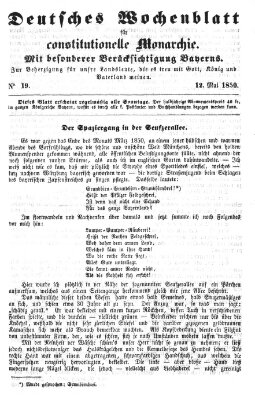 Deutsches Wochenblatt für constitutionelle Monarchie Sonntag 12. Mai 1850