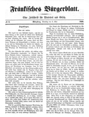 Fränkisches Bürgerblatt (Neue Fränkische Zeitung) Samstag 6. Mai 1848