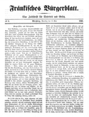 Fränkisches Bürgerblatt (Neue Fränkische Zeitung) Samstag 13. Mai 1848