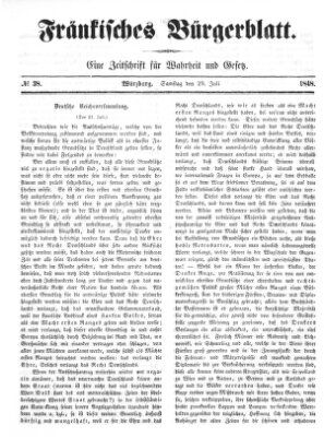 Fränkisches Bürgerblatt (Neue Fränkische Zeitung) Samstag 29. Juli 1848