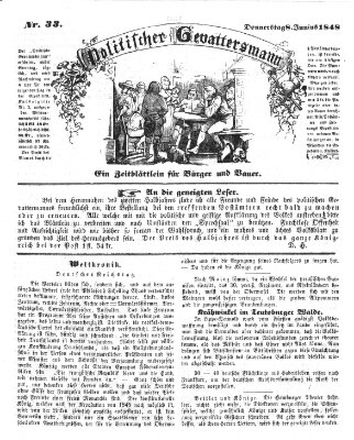 Politischer Gevattersmann Donnerstag 8. Juni 1848