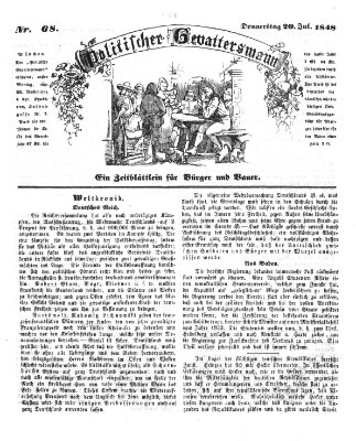 Politischer Gevattersmann Donnerstag 20. Juli 1848