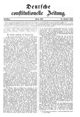 Deutsche constitutionelle Zeitung Dienstag 11. Januar 1848