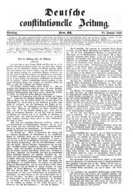 Deutsche constitutionelle Zeitung Sonntag 23. Januar 1848