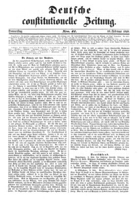 Deutsche constitutionelle Zeitung Donnerstag 10. Februar 1848